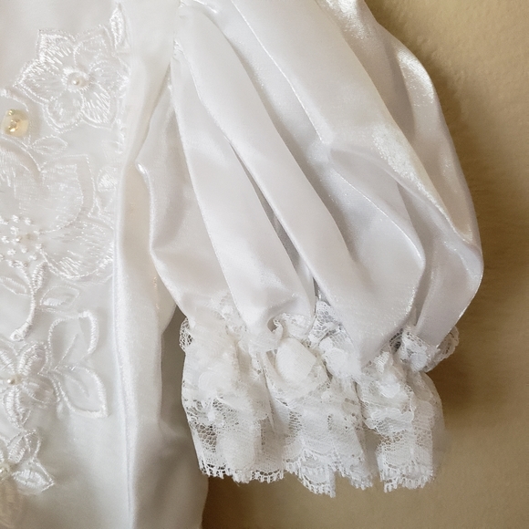 Vintage Lydia Pageant Satin Lace Ruffle Frilly Dress Size: 6 Made in USA - Picture 5 of 12